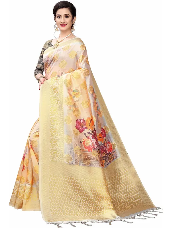 Multicolor_Cotton_Silk_Premium_&_Elegant_(_Bollywood_Style_Woven_Zari_Border_And_Pallu_Digital_Printed_)_Saree_Saree_With_Blouse_Piece_For_Women