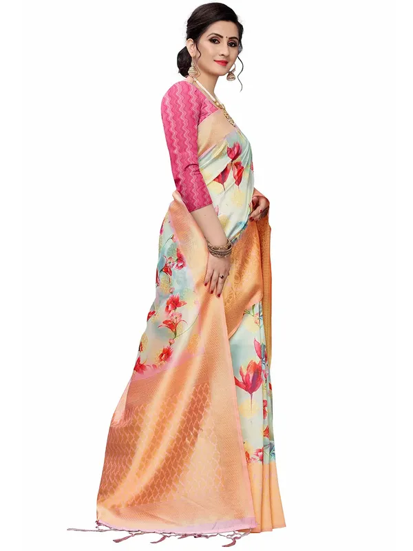 Multicolor_Cotton_Silk_Premium_&_Elegant_(_Bollywood_Style_Woven_Zari_Border_And_Pallu_Digital_Printed_)_Saree_Saree_With_Blouse_Piece_For_Women