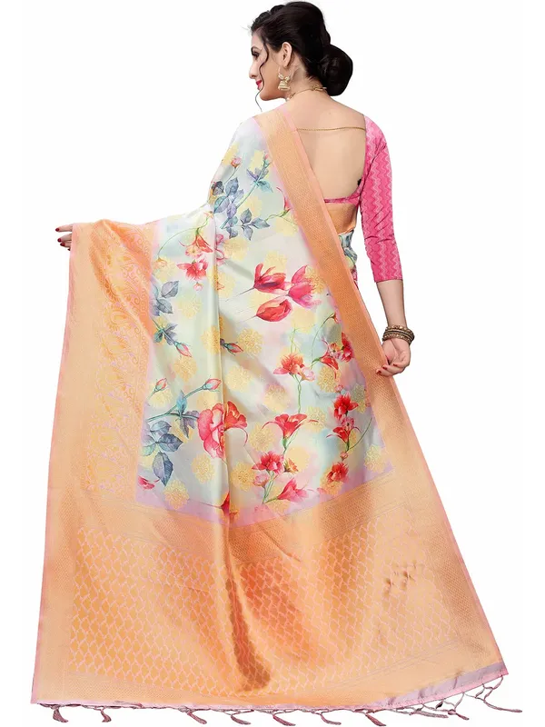 Multicolor_Cotton_Silk_Premium_&_Elegant_(_Bollywood_Style_Woven_Zari_Border_And_Pallu_Digital_Printed_)_Saree_Saree_With_Blouse_Piece_For_Women