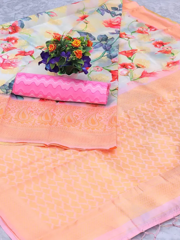 Multicolor_Cotton_Silk_Premium_&_Elegant_(_Bollywood_Style_Woven_Zari_Border_And_Pallu_Digital_Printed_)_Saree_Saree_With_Blouse_Piece_For_Women