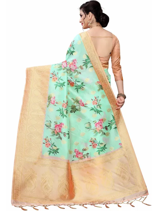 Mint_Green_Cotton_Silk_Premium_&_Elegant_(_Bollywood_Style_Woven_Zari_Border_And_Pallu_Digital_Printed_)_Saree_Saree_With_Blouse_Piece_For_Women