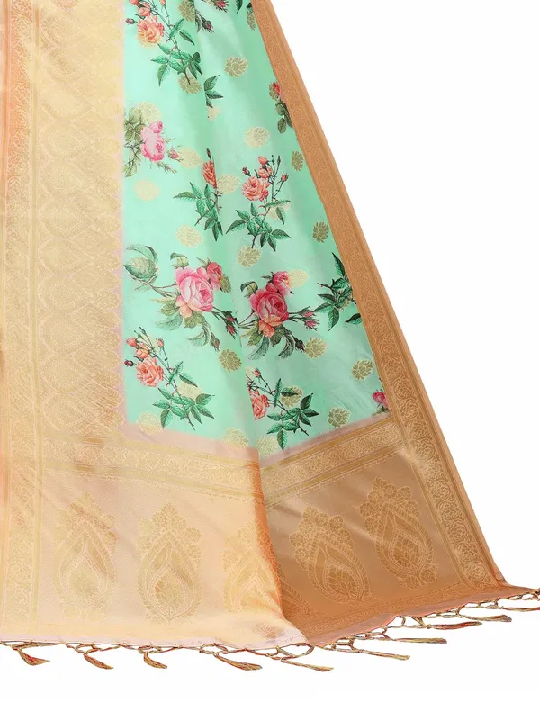 Mint_Green_Cotton_Silk_Premium_&_Elegant_(_Bollywood_Style_Woven_Zari_Border_And_Pallu_Digital_Printed_)_Saree_Saree_With_Blouse_Piece_For_Women