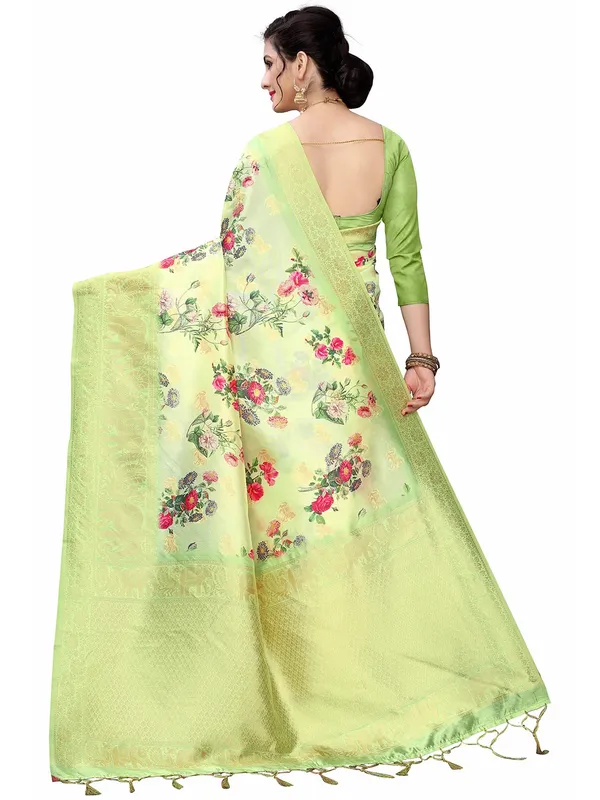Lemon_Green_Cotton_Silk_Premium_&_Elegant_(_Bollywood_Style_Woven_Zari_Border_And_Pallu_Digital_Printed_)_Saree_Saree_With_Blouse_Piece_For_Women