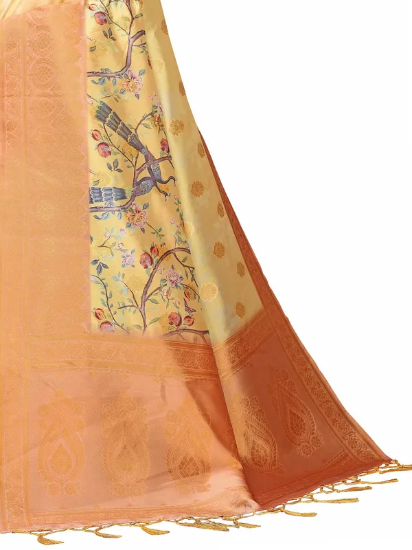 Multicolor_Cotton_Silk_Premium_&_Elegant_(_Bollywood_Style_Woven_Zari_Border_And_Pallu_Digital_Printed_)_Saree_Saree_With_Blouse_Piece_For_Women