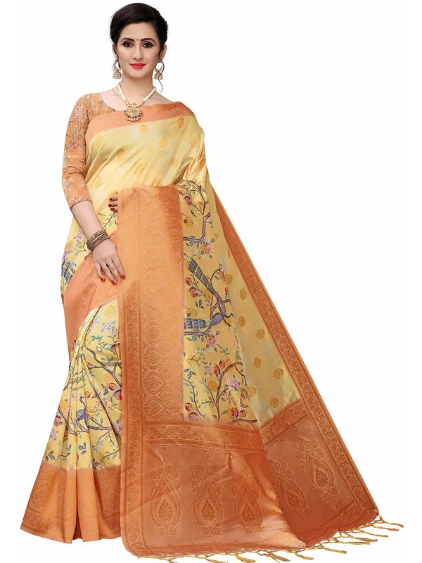 Multicolor_Cotton_Silk_Premium_&_Elegant_(_Bollywood_Style_Woven_Zari_Border_And_Pallu_Digital_Printed_)_Saree_Saree_With_Blouse_Piece_For_Women