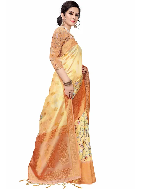 Multicolor_Cotton_Silk_Premium_&_Elegant_(_Bollywood_Style_Woven_Zari_Border_And_Pallu_Digital_Printed_)_Saree_Saree_With_Blouse_Piece_For_Women