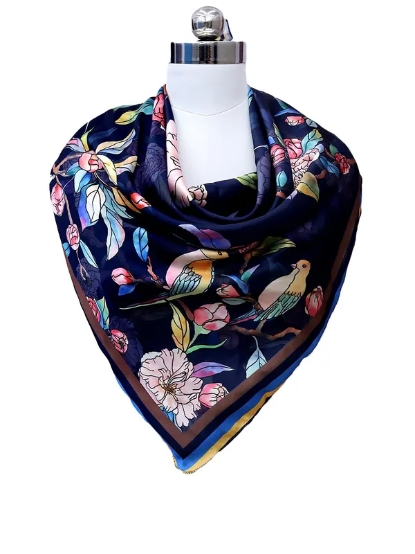 Navy_Blue_Polyester_Satin_Silk_Premium_&_Elegant_Digital_Printed_Square_Scarf_For_Women