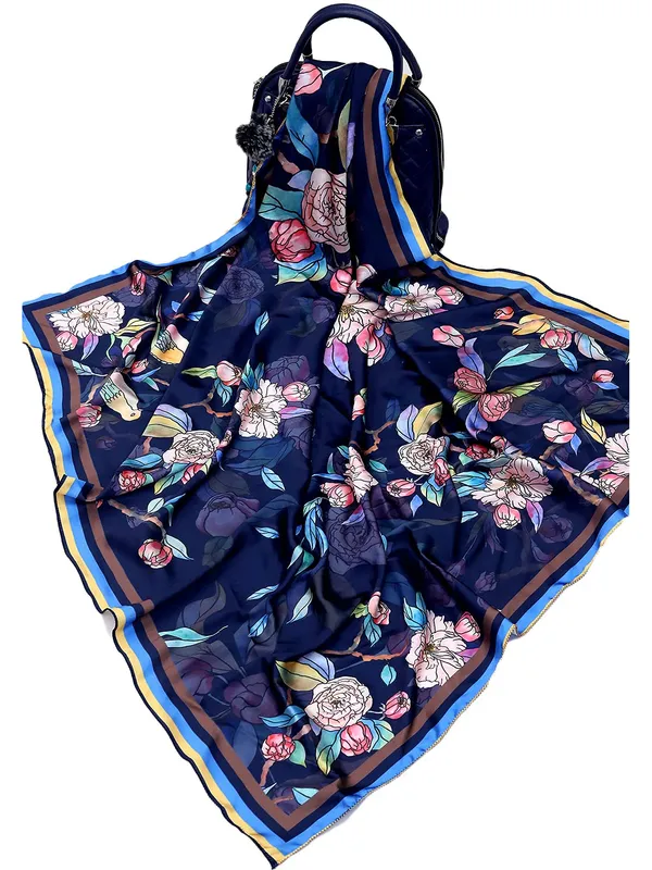 Navy_Blue_Polyester_Satin_Silk_Premium_&_Elegant_Digital_Printed_Square_Scarf_For_Women