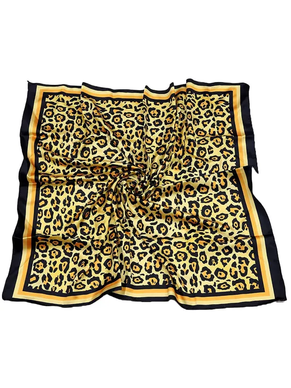 Yellow_&_Black_Polyester_Satin_Silk_Premium_&_Elegant_Digital_Printed_Square_Scarf_For_Women