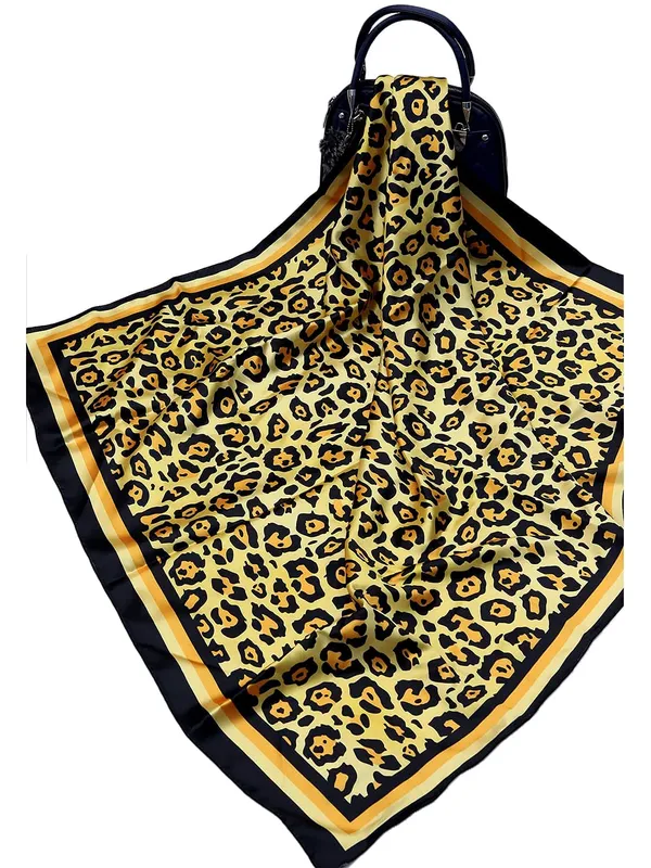 Yellow_&_Black_Polyester_Satin_Silk_Premium_&_Elegant_Digital_Printed_Square_Scarf_For_Women