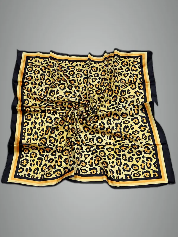 Yellow_&_Black_Polyester_Satin_Silk_Premium_&_Elegant_Digital_Printed_Square_Scarf_For_Women