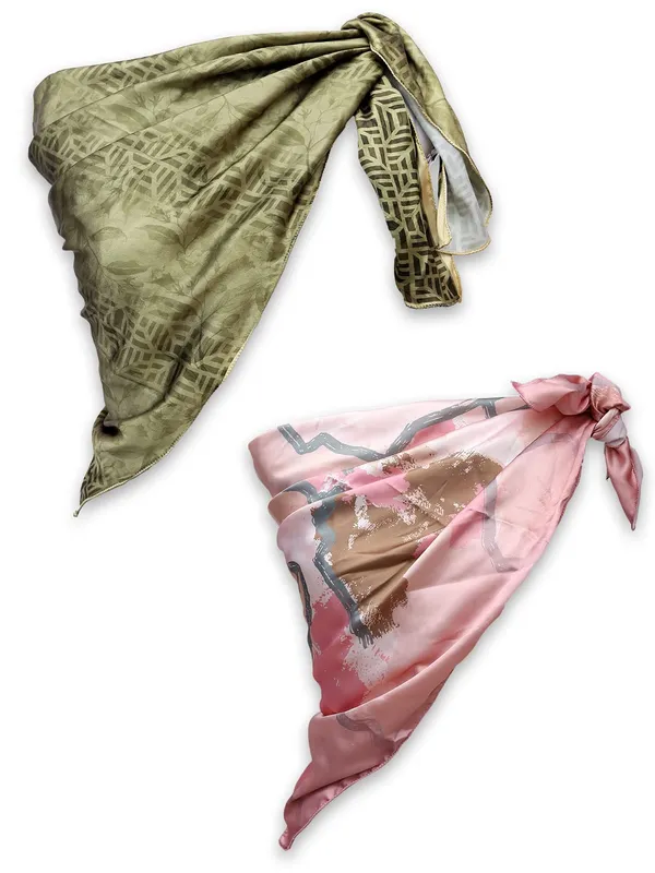 Baby_Pink_&_Olive_Green_Polyester_Satin_Silk_Premium_&_Elegant_Digital_Printed_Square_Scarf_For_Women_(Pack_Of_2)