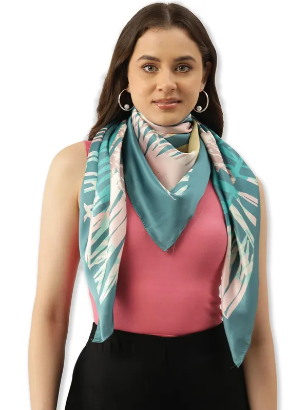 Turquoise_Polyester_Satin_Silk_Premium_&_Elegant_Digital_Printed_Square_Scarf_For_Women