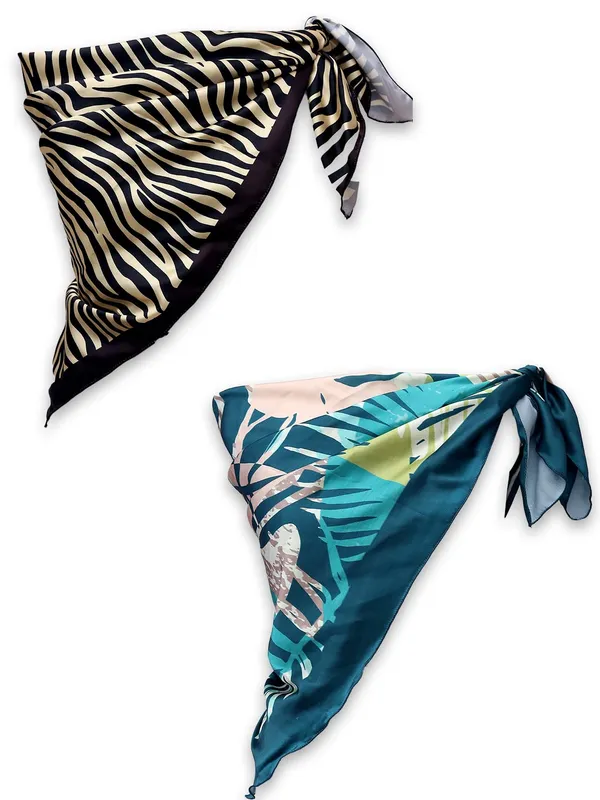 Turquoise_&_Golden_Black_Polyester_Satin_Silk_Premium_&_Elegant_Digital_Printed_Square_Scarf_For_Women_(Pack_Of_2)