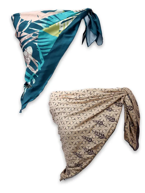 Turquoise_&_Beige_Polyester_Satin_Silk_Premium_&_Elegant_Digital_Printed_Square_Scarf_For_Women_(Pack_Of_2)