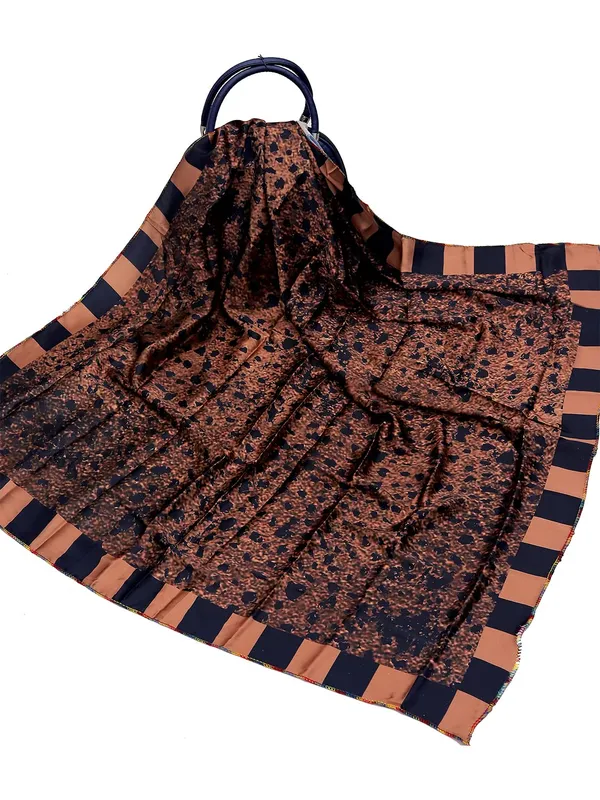 Brown_Polyester_Satin_Silk_Premium_&_Elegant_Digital_Printed_Square_Scarf_For_Women