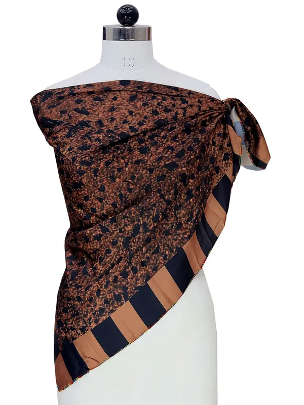 Brown_Polyester_Satin_Silk_Premium_&_Elegant_Digital_Printed_Square_Scarf_For_Women