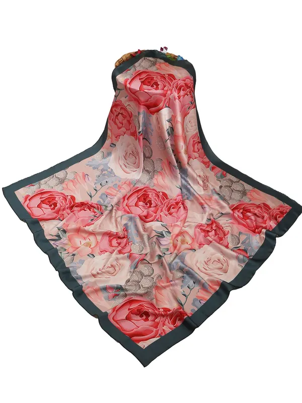 Reddish_Pink_Polyester_Satin_Silk_Premium_&_Elegant_Digital_Printed_Square_Scarf_For_Women