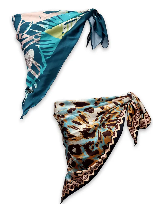 Turquoise_&_Beige_Blue_Polyester_Satin_Silk_Premium_&_Elegant_Digital_Printed_Square_Scarf_For_Women_(Pack_Of_2)