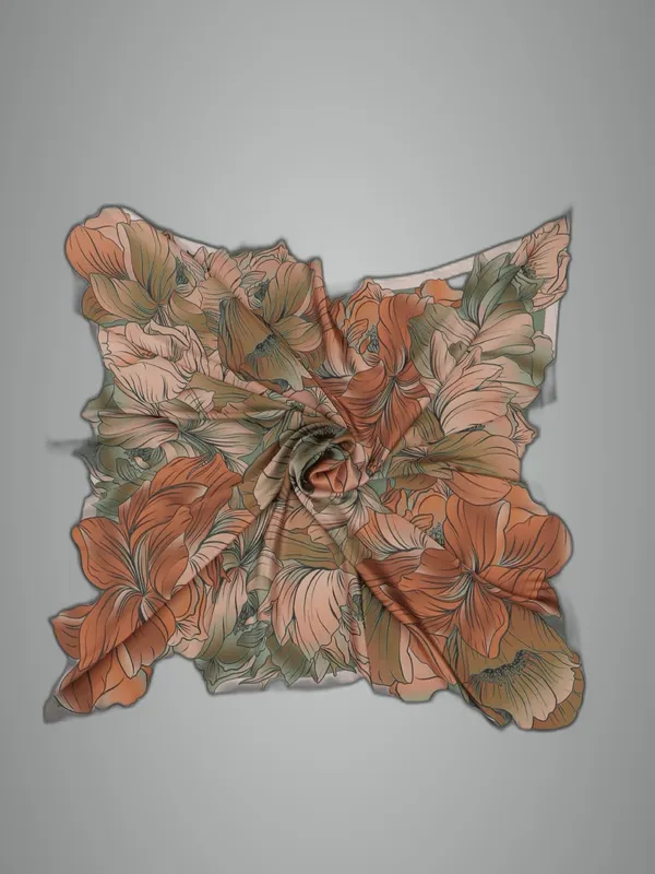 Rust_Orange_Polyester_Satin_Silk_Premium_&_Elegant_Digital_Printed_Square_Scarf_For_Women