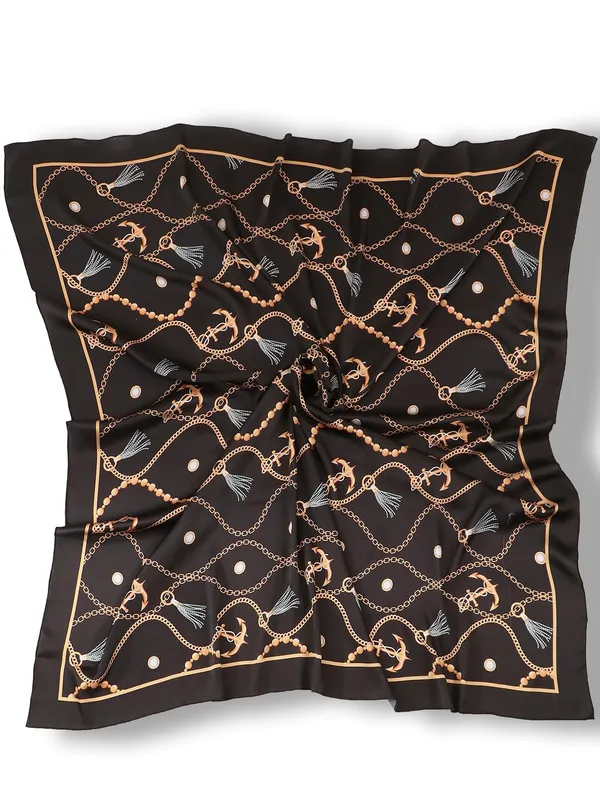 Black_&_Golden_Polyester_Satin_Silk_Premium_&_Elegant_Digital_Printed_Square_Scarf_For_Women