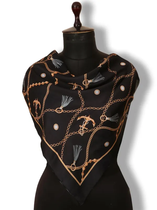 Black_&_Golden_Polyester_Satin_Silk_Premium_&_Elegant_Digital_Printed_Square_Scarf_For_Women