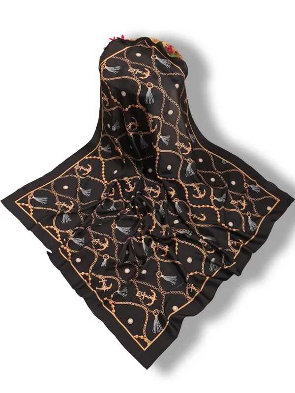 Black_&_Golden_Polyester_Satin_Silk_Premium_&_Elegant_Digital_Printed_Square_Scarf_For_Women