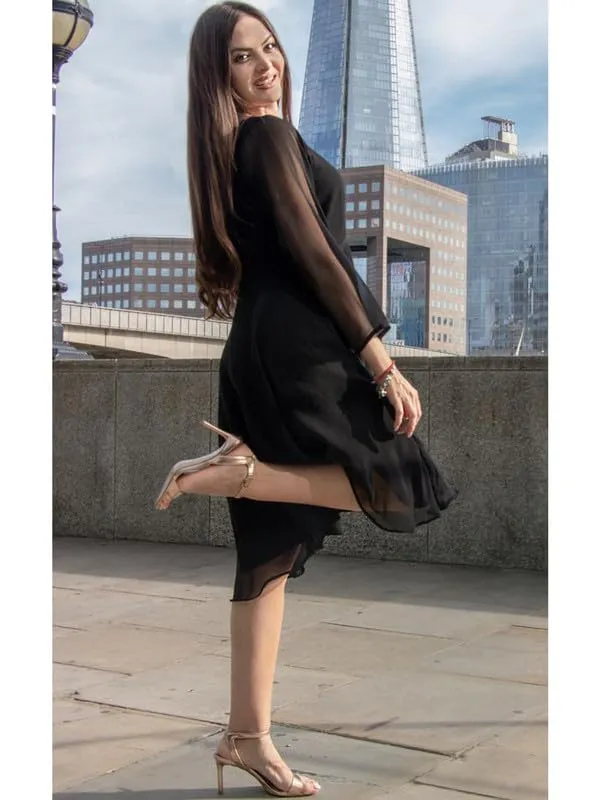 Black_Georgette_Premium_&_Elegant_Fit_And_Flare_Dress_For_Women