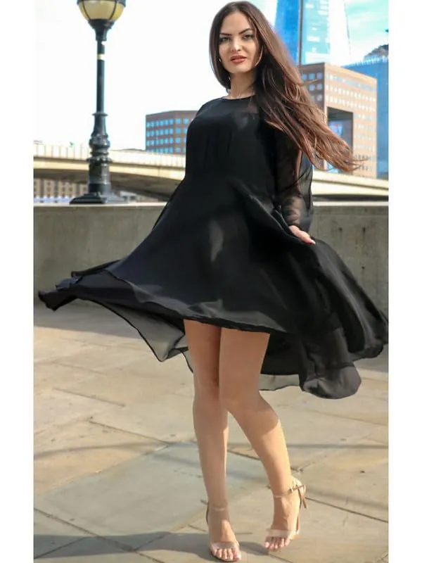 Black_Georgette_Premium_&_Elegant_Fit_And_Flare_Dress_For_Women