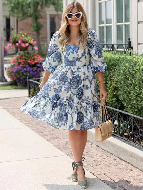 Blue_Cotton_Silk_Premium_&_Elegant_Fit_And_Flare_Dress_For_Women