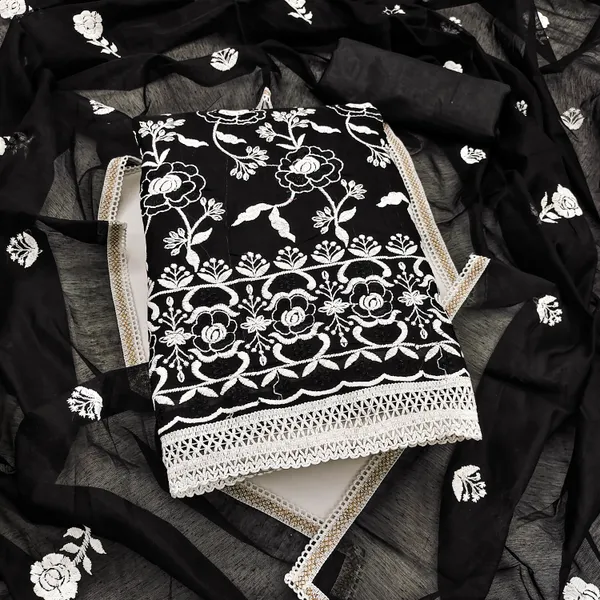 Black_Chanderi_Cotton_Salwar_Suit_Dress_Material_With_Rose_Thread_Work_&_Embroidered_Dupatta_Unstitched