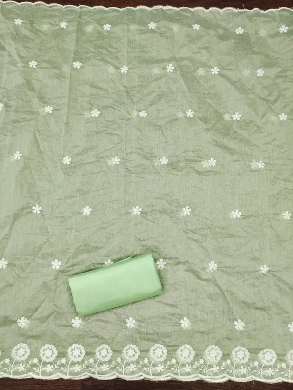 Light_Green_Chanderi_Cotton_Salwar_Suit_Dress_Material_With_Heavy_White_Thread_Work_&_Embroidered_Dupatta_Unstitched