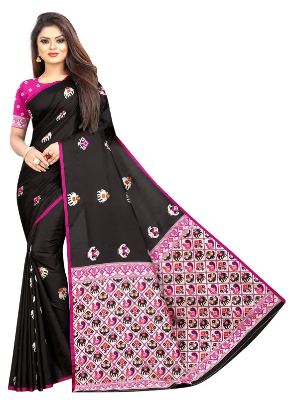 Black_Silk___Jacquard_Premium_&_Elegant_Patola_Saree_With_Blouse_Piece_For_Women