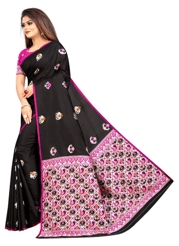 Black_Silk___Jacquard_Premium_&_Elegant_Patola_Saree_With_Blouse_Piece_For_Women