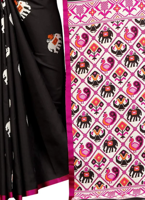 Black_Silk___Jacquard_Premium_&_Elegant_Patola_Saree_With_Blouse_Piece_For_Women
