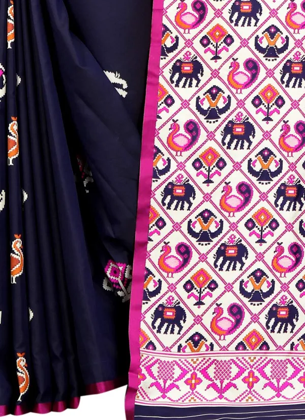 Dark_Blue_Silk___Jacquard_Premium_&_Elegant_Patola_Saree_With_Blouse_Piece_For_Women