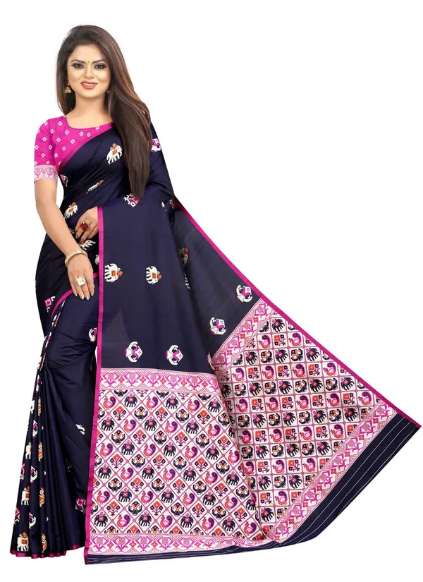 Dark_Blue_Silk___Jacquard_Premium_&_Elegant_Patola_Saree_With_Blouse_Piece_For_Women