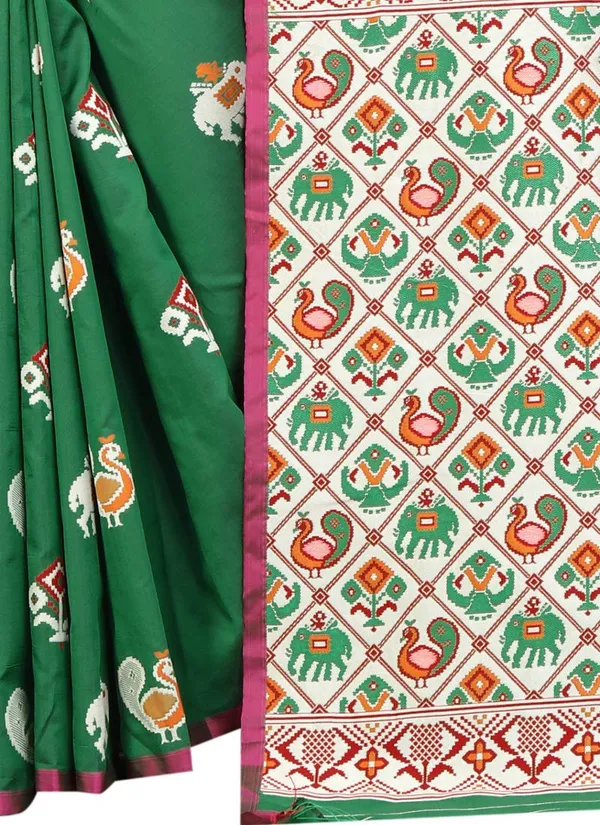 Green_Silk___Jacquard_Premium_&_Elegant_Patola_Saree_With_Blouse_Piece_For_Women