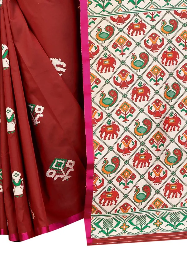 Maroon_Silk___Jacquard_Premium_&_Elegant_Patola_Saree_With_Blouse_Piece_For_Women