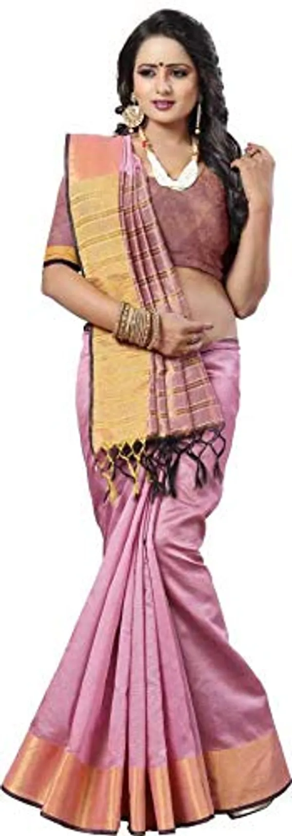 Purple_Polyester_Premium_&_Elegant_Saree_Saree_With_Blouse_Piece_For_Women