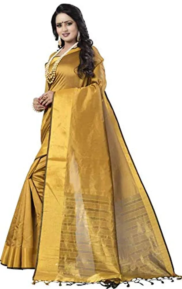 Golden_Polyester_Premium_&_Elegant_Saree_Saree_With_Blouse_Piece_For_Women