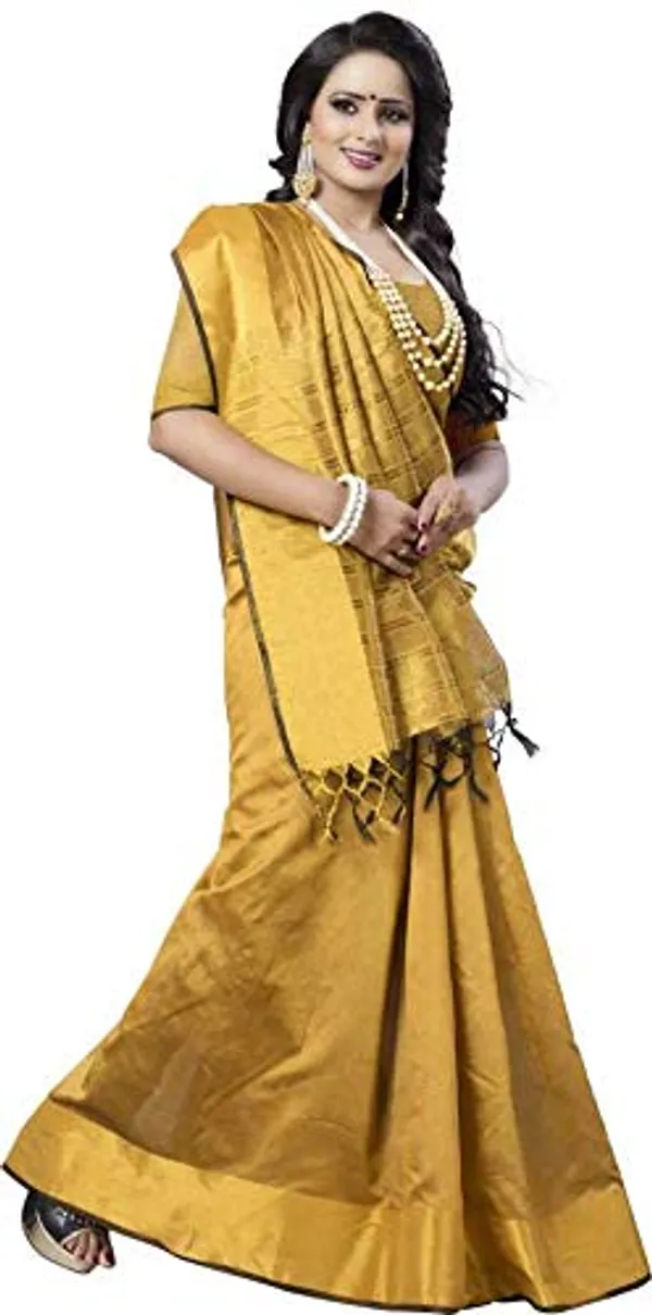 Golden_Polyester_Premium_&_Elegant_Saree_Saree_With_Blouse_Piece_For_Women