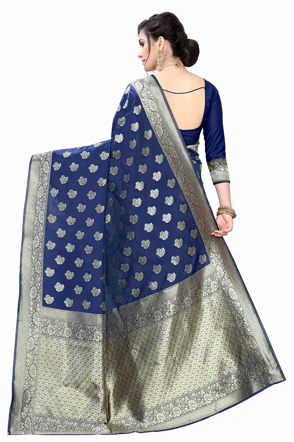 Blue_Silk___Jacquard_Premium_&_Elegant_(_Butti_)_Banarasi_Saree_With_Blouse_Piece_For_Women
