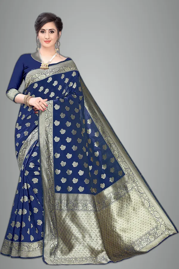 Blue_Silk___Jacquard_Premium_&_Elegant_(_Butti_)_Banarasi_Saree_With_Blouse_Piece_For_Women