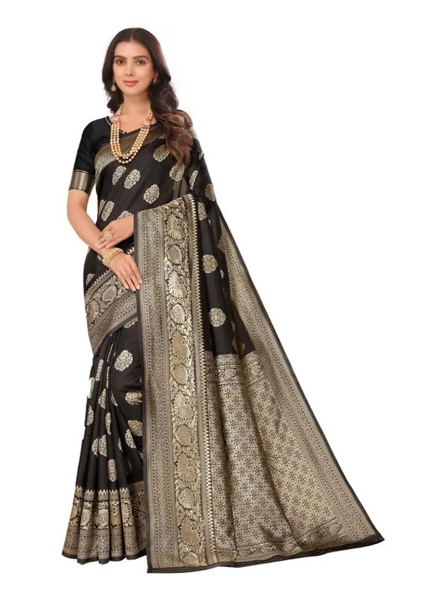 Black_Silk_Premium_&_Elegant_(_Rich_Pallu_)_Kanjivaram_Banarasi_Saree_With_Blouse_Piece_For_Women