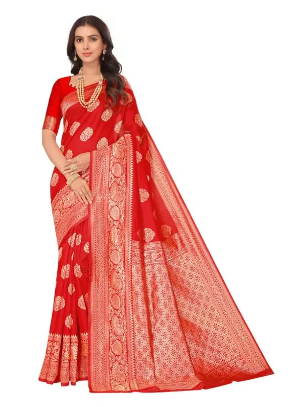 Red_Silk_Premium_&_Elegant_(_Rich_Pallu_)_Kanjivaram_Banarasi_Saree_With_Blouse_Piece_For_Women