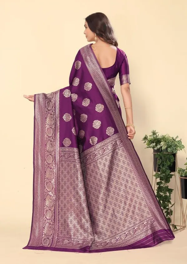 Wine_Silk_Premium_&_Elegant_(_Rich_Pallu_)_Kanjivaram_Banarasi_Saree_With_Blouse_Piece_For_Women
