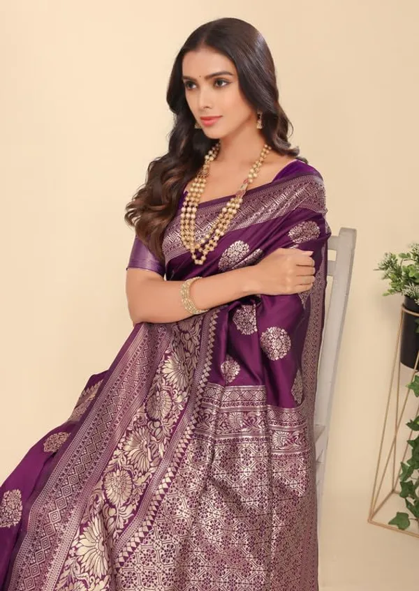 Wine_Silk_Premium_&_Elegant_(_Rich_Pallu_)_Kanjivaram_Banarasi_Saree_With_Blouse_Piece_For_Women