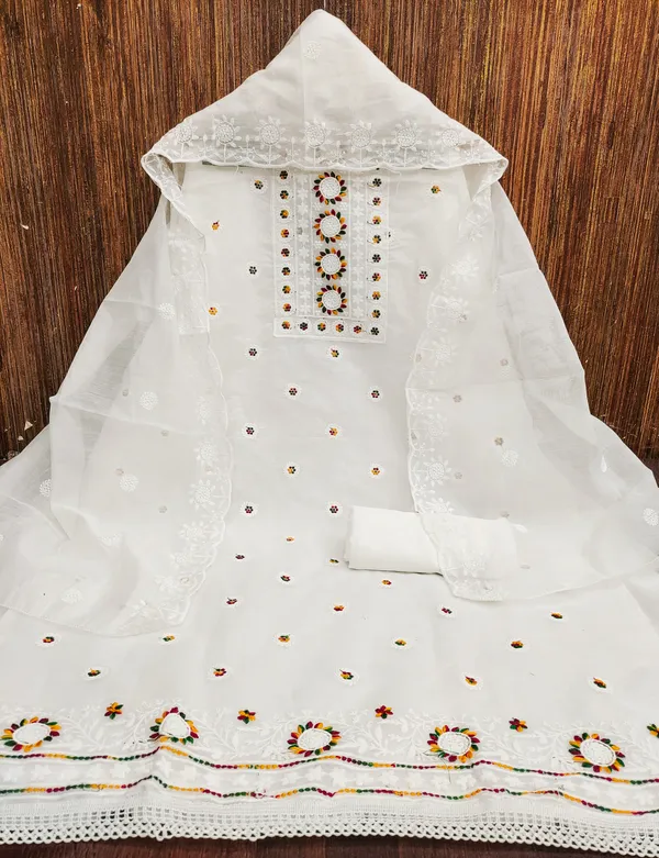 White_Chanderi_Cotton_Embroidered_Salwar_Suit_Dress_Material_With_Santoon_Bottom_&_Dupatta_Unstitched