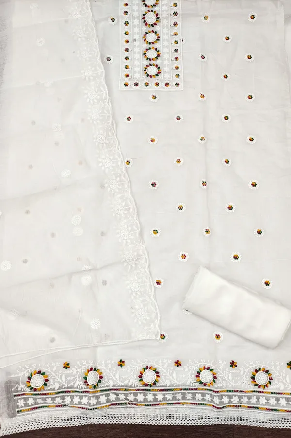 White_Chanderi_Cotton_Embroidered_Salwar_Suit_Dress_Material_With_Santoon_Bottom_&_Dupatta_Unstitched
